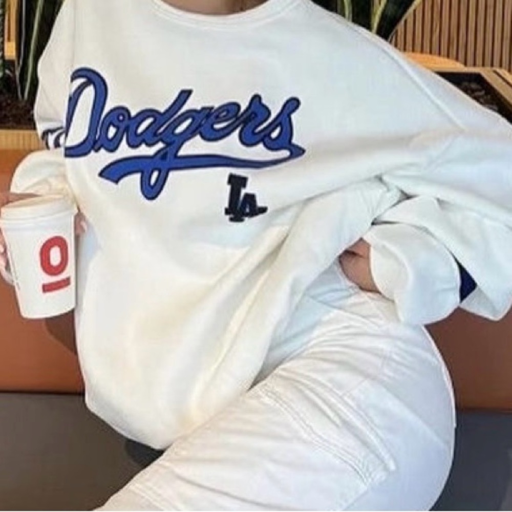 White Dodgers Sweater